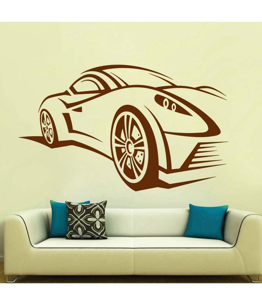     			Decor Villa Racecar PVC Wall Stickers