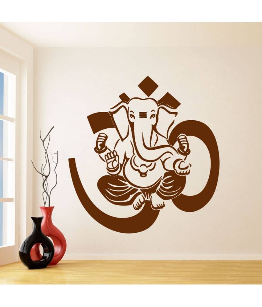 Decor Villa Om Ganpati Ji PVC Wall Stickers Decor Villa Om Ganpati Ji PVC Wall Stickers