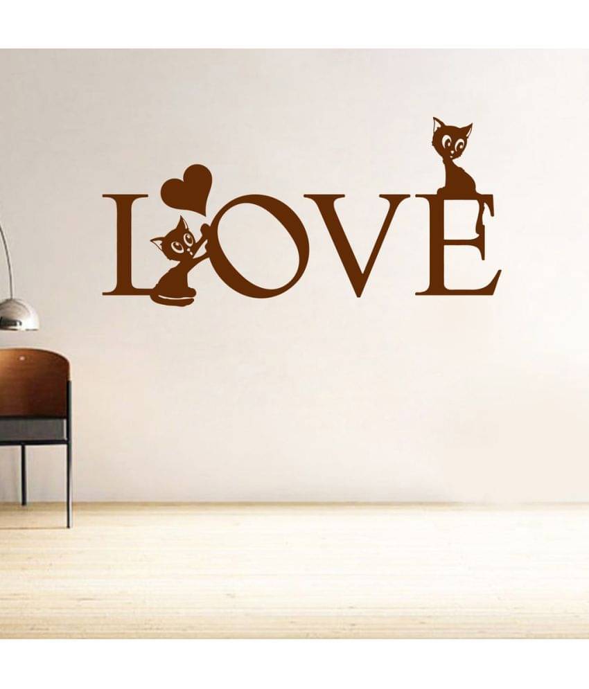     			Decor Villa Cat love PVC Wall Stickers