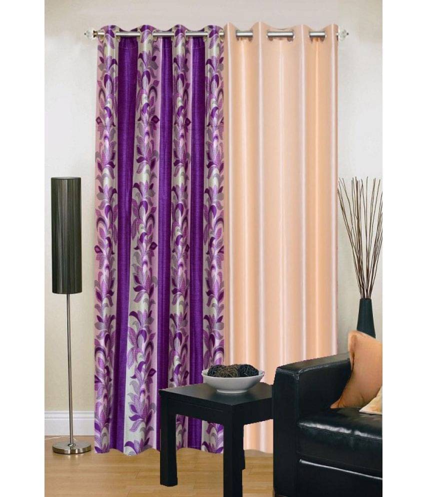 Stella Creations Set of 2 Door Eyelet Curtains Floral Multi Color Stella Creations Set of 2 Door Eyelet Curtains Floral Multi Color
