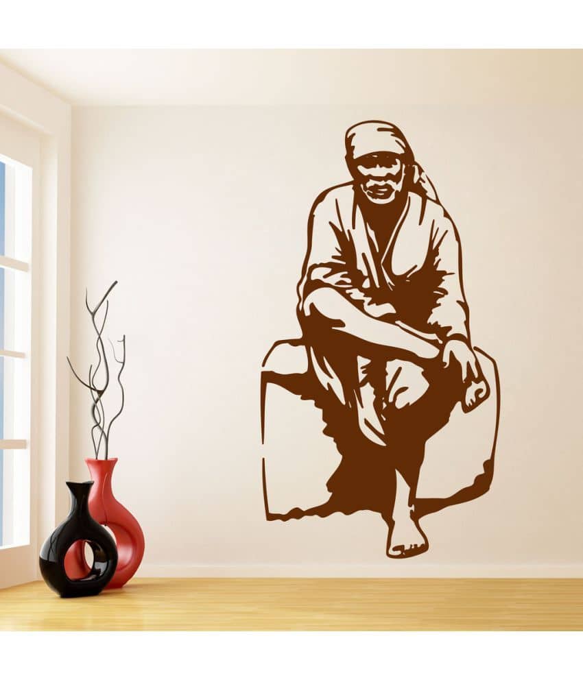 Decor Villa Jai Sai Baba Ji PVC Wall Stickers