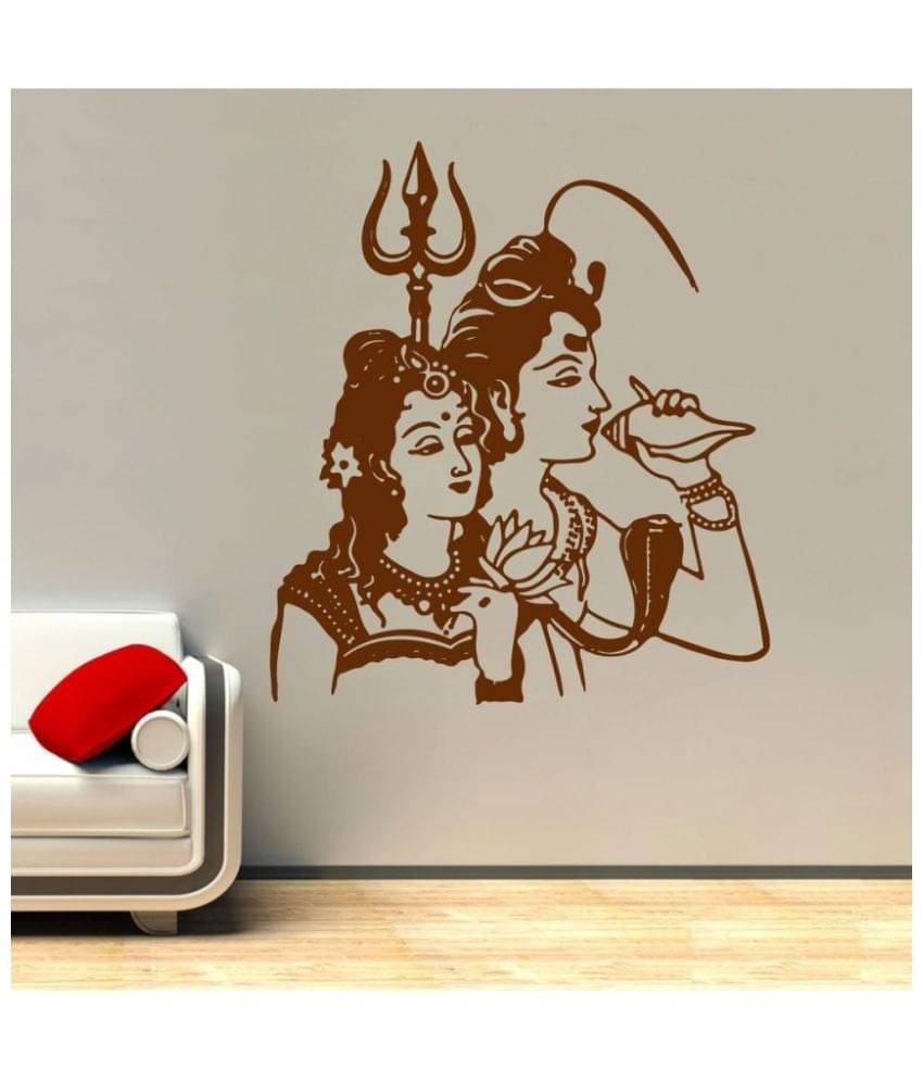 Decor Villa Shiv Parvati Ji PVC Wall Stickers Decor Villa Shiv Parvati Ji PVC Wall Stickers