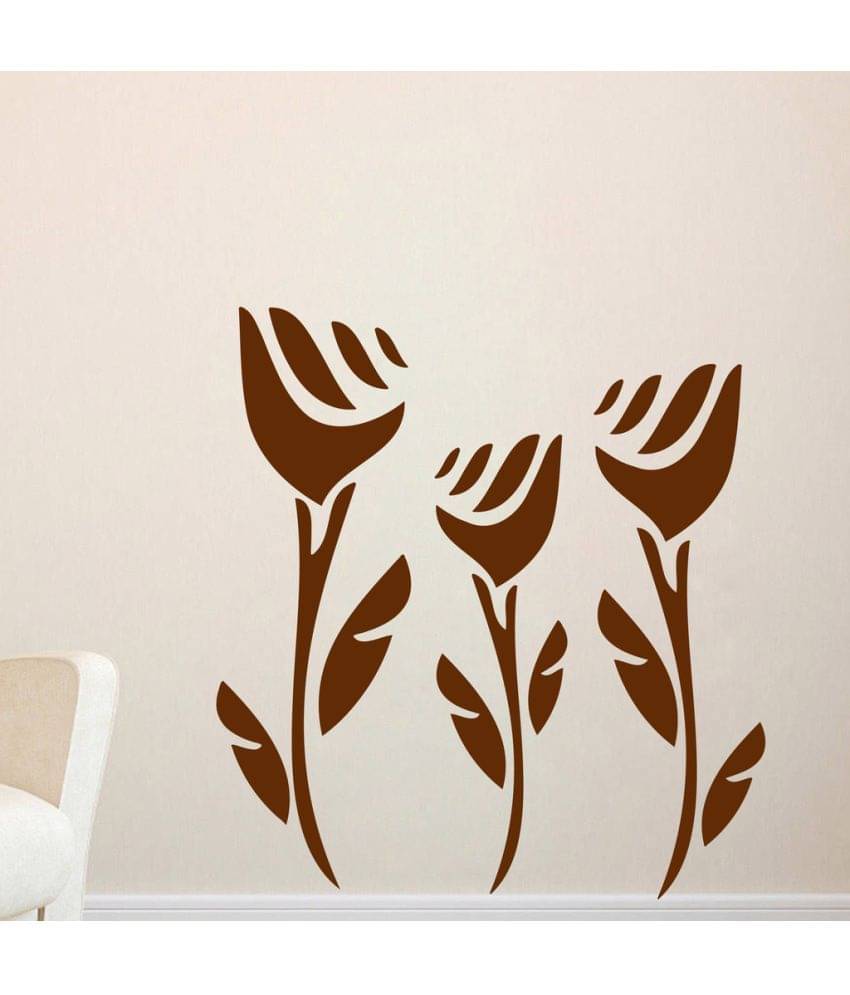 Decor Villa Three Rose PVC Wall Stickers Decor Villa Three Rose PVC Wall Stickers