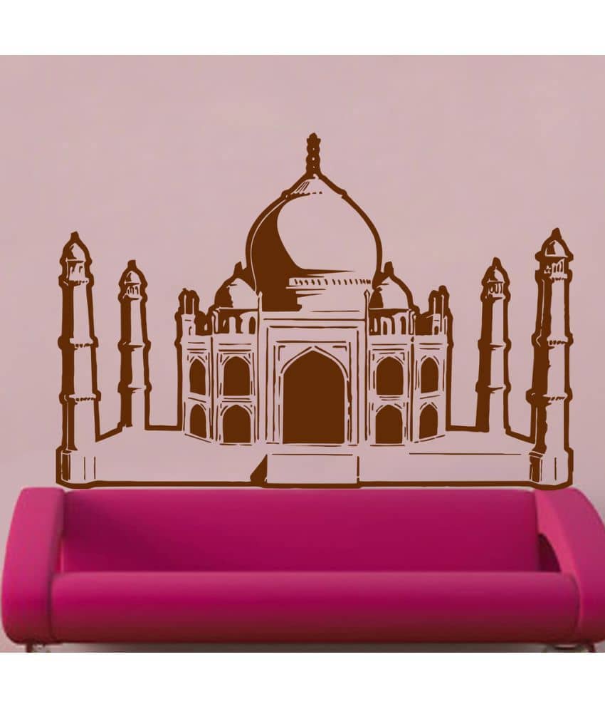 Decor Villa Big Tajmahal PVC Wall Stickers