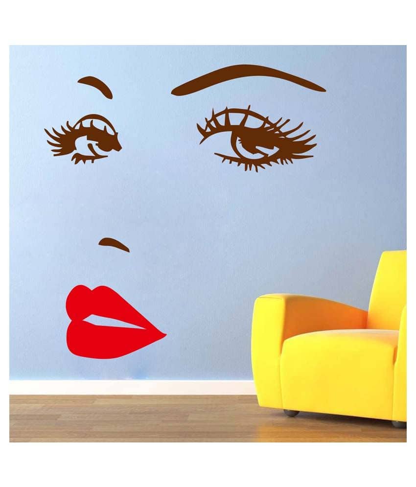 Decor Villa Girl Face PVC Wall Stickers