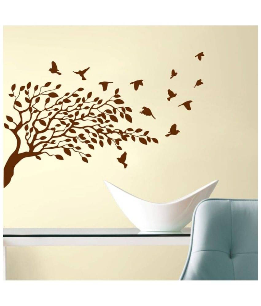 Decor Villa Tree And Flying Bird PVC Wall Stickers Decor Villa Tree And Flying Bird PVC Wall Stickers