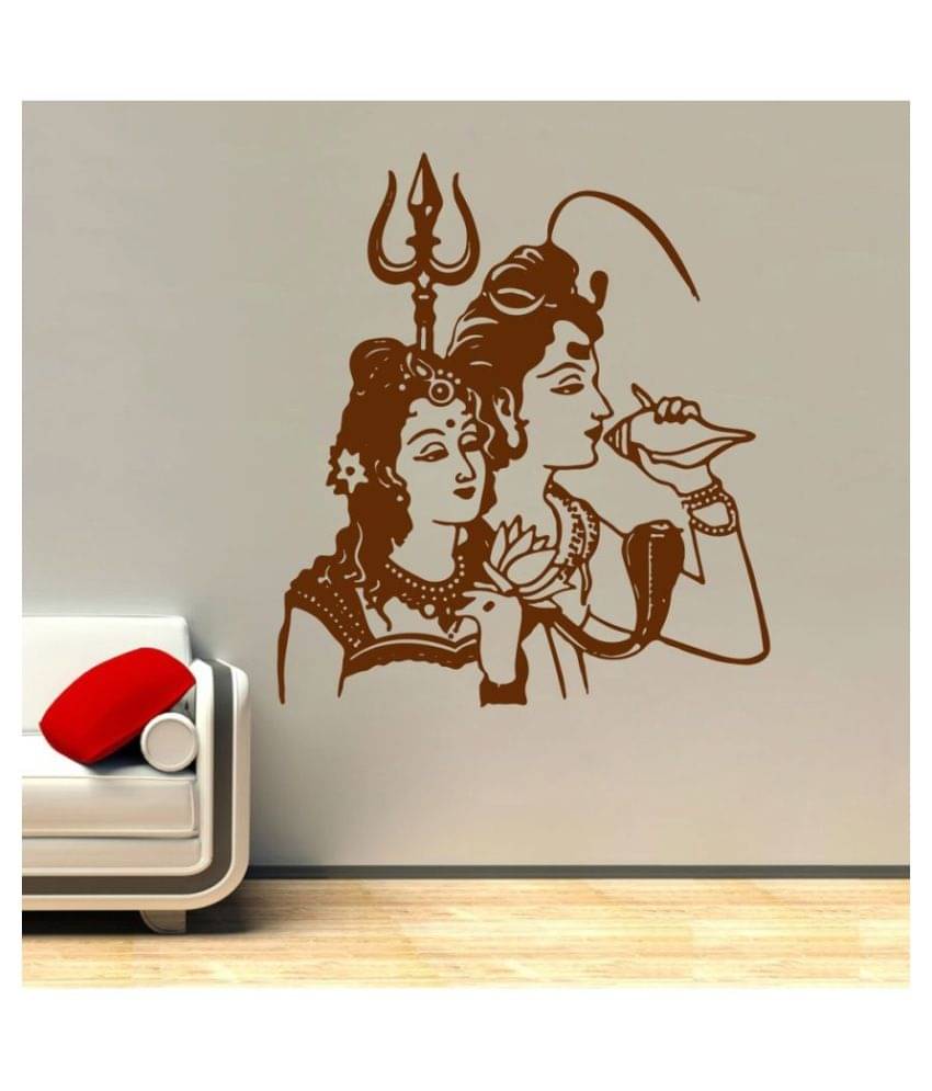 Decor Villa Shiv Parvati Ji PVC Wall Stickers Decor Villa Shiv Parvati Ji PVC Wall Stickers
