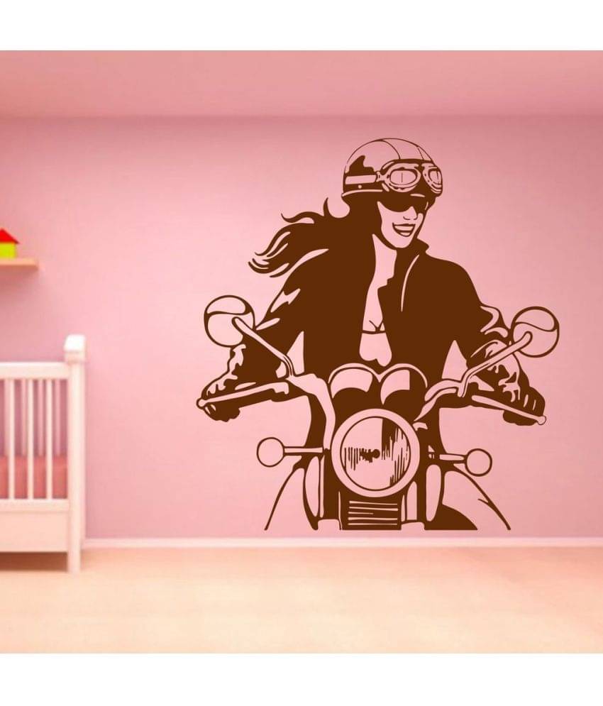     			Decor Villa Scooter Girl PVC Wall Stickers