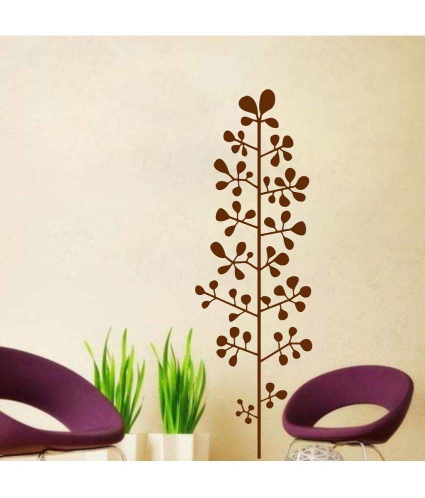     			Decor Villa Thin Flower PVC Wall Stickers