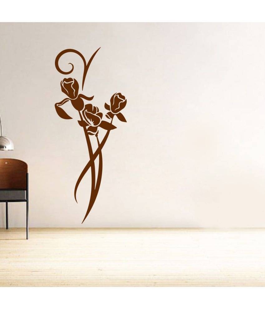     			Decor Villa Three Rose PVC Wall Stickers