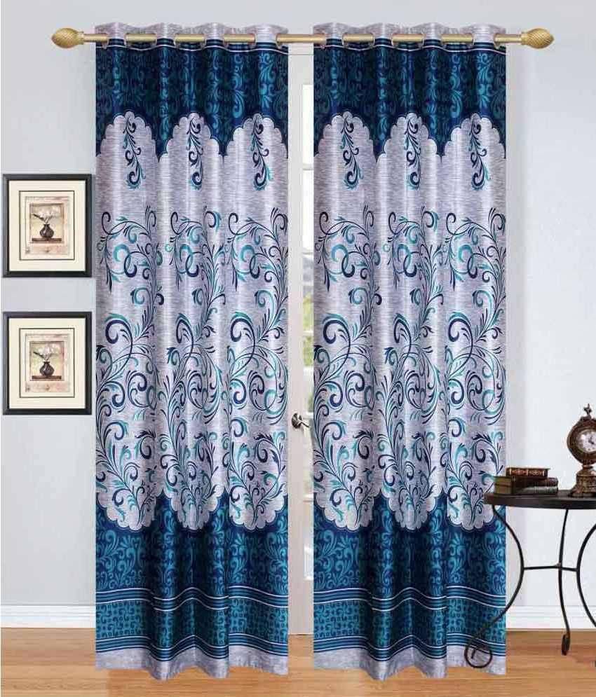 Stella Creations Set of 2 Door Eyelet Curtains Floral Multi Color Stella Creations Set of 2 Door Eyelet Curtains Floral Multi Color