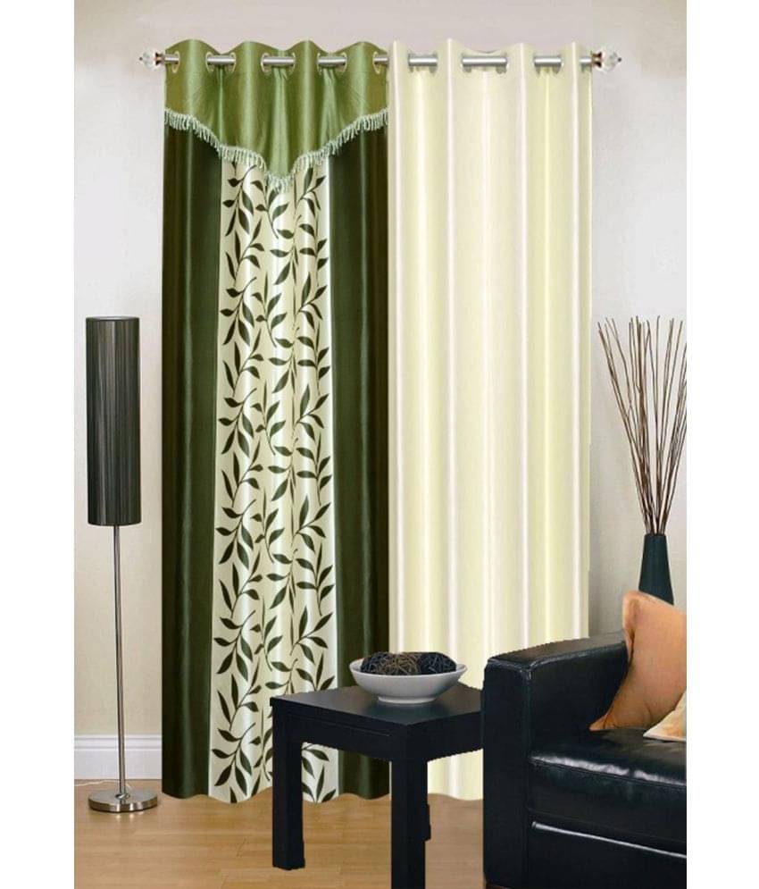 Stella Creations Set of 2 Long Door Eyelet Curtains Floral Multi Color Stella Creations Set of 2 Long Door Eyelet Curtains Floral Multi Color