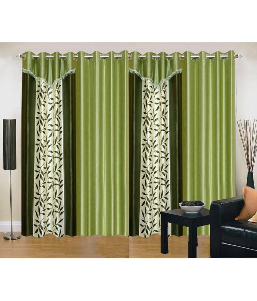 Stella Creations Set of 4 Long Door Eyelet Curtains Abstract Green Stella Creations Set of 4 Long Door Eyelet Curtains Abstract Green