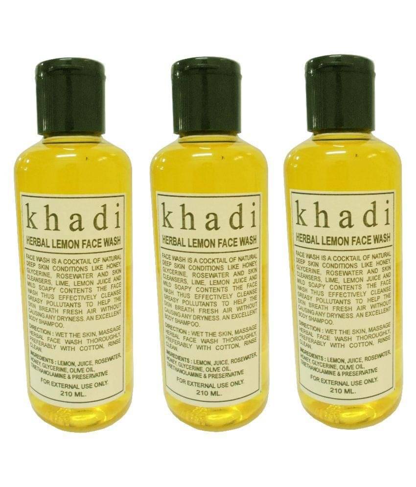 Khadi Herbal Lemon Face Wash - 210ml (Pack of 3)     			Khadi Herbal Lemon Face Wash - 210ml (Pack of 3)
