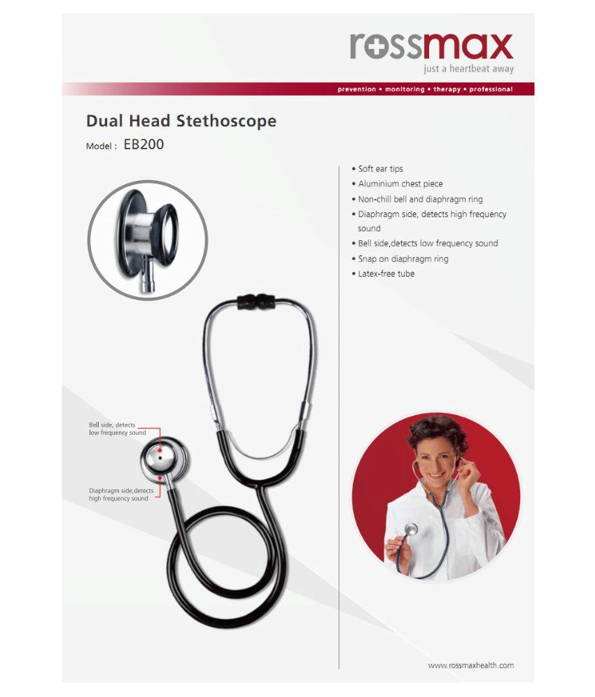     			Rossmax Stethoscope With Dual Head For Adult and Pediatric EB200