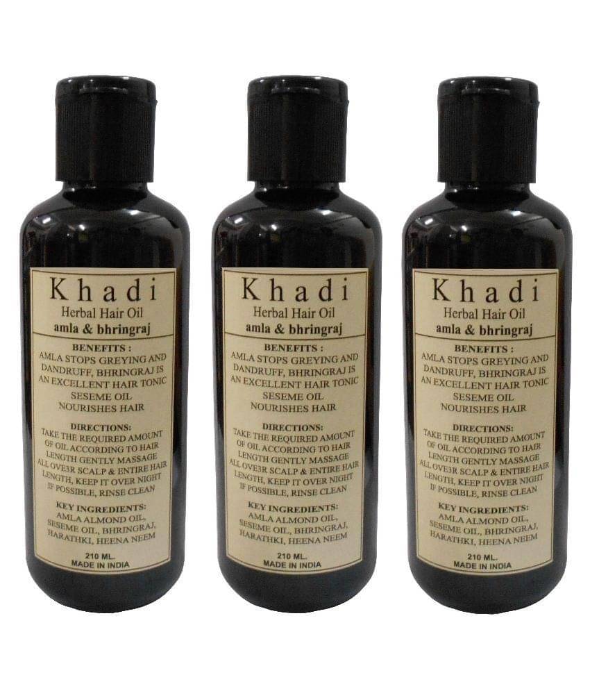 Khadi Herbal Amla & Bhringraj Hair Oil 210 ml - Pack of 3 Khadi Herbal Amla & Bhringraj Hair Oil 210 ml - Pack of 3