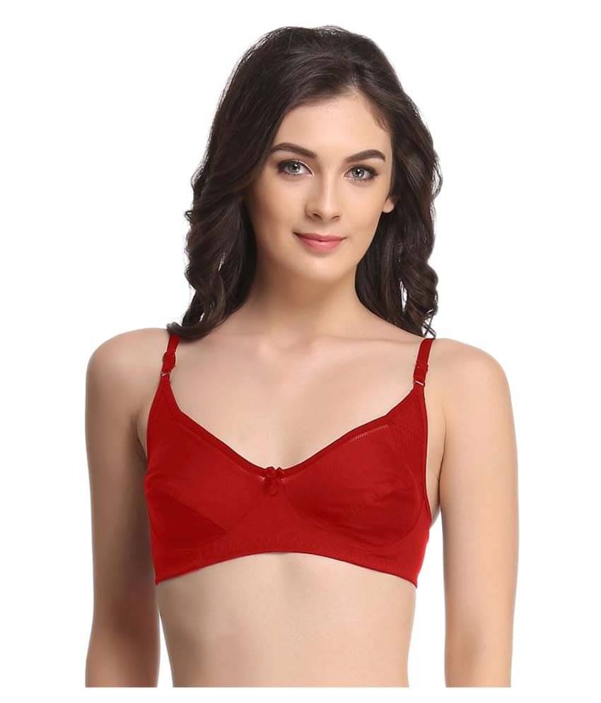 Clovia Red Cotton T-Shirt/ Seamless Bra Clovia Red Cotton T-Shirt/ Seamless Bra