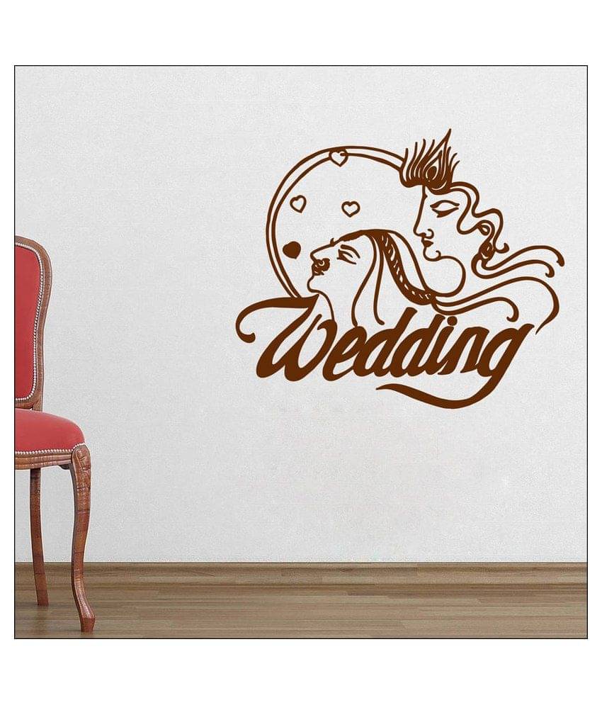     			Decor Villa Happy Wedding PVC Wall Stickers