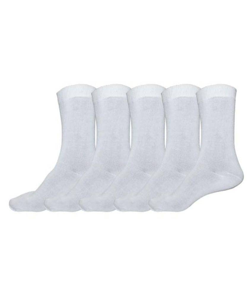     			Tahiro White Formal Mid Length Socks
