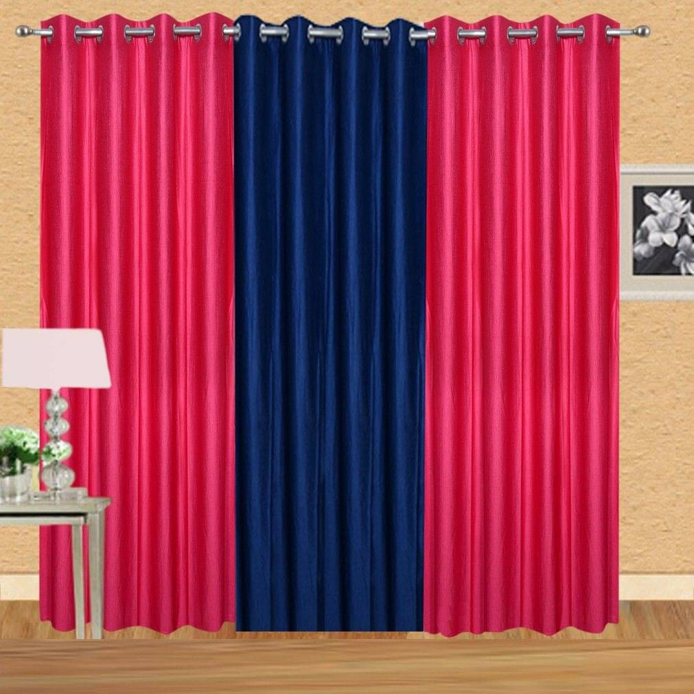 Stella Creations Set of 3 Door Eyelet Curtains Solid Multi Color Stella Creations Set of 3 Door Eyelet Curtains Solid Multi Color