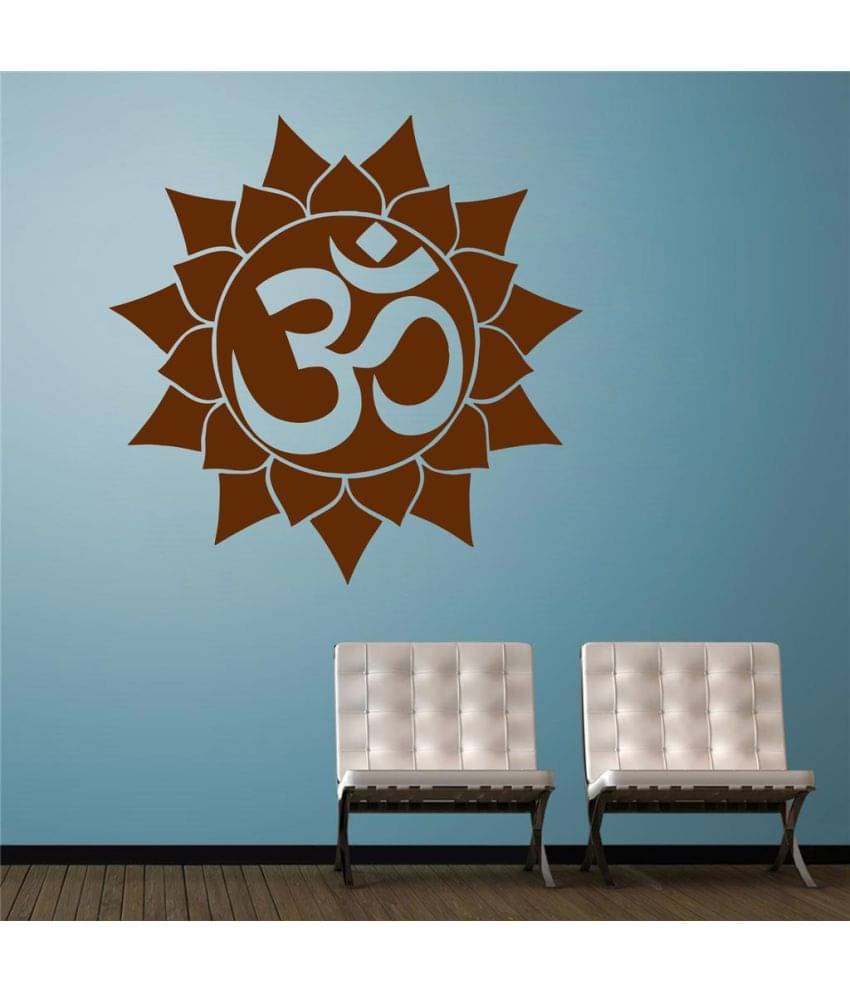     			Decor Villa Om with Flower PVC Wall Stickers