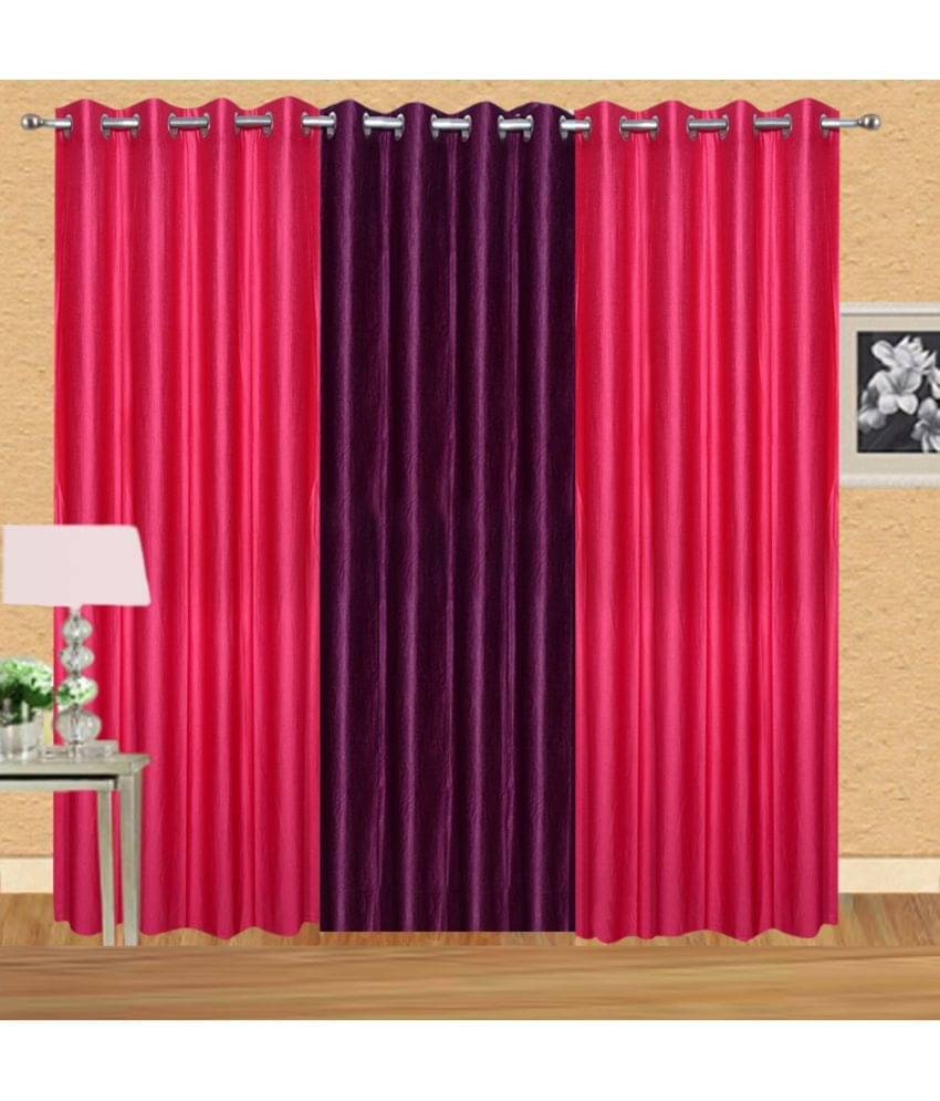 Stella Creations Set of 3 Door Eyelet Curtains Solid Multi Color Stella Creations Set of 3 Door Eyelet Curtains Solid Multi Color