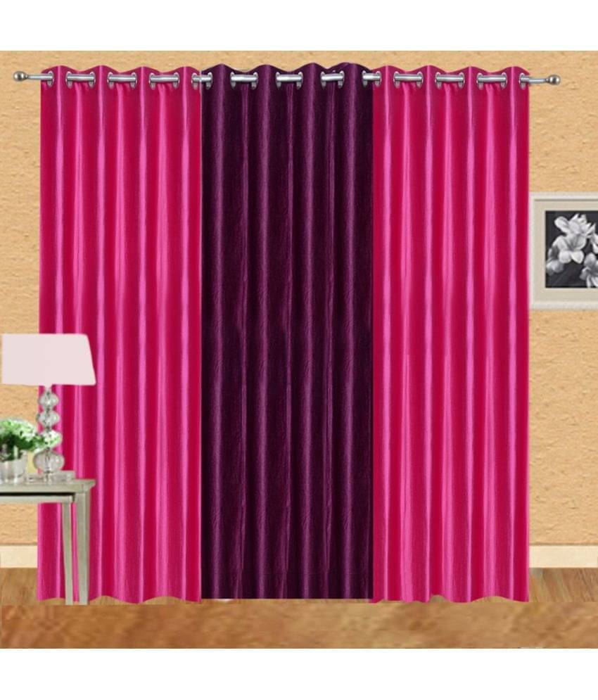 Stella Creations Set of 3 Door Eyelet Curtains Solid Multi Color Stella Creations Set of 3 Door Eyelet Curtains Solid Multi Color