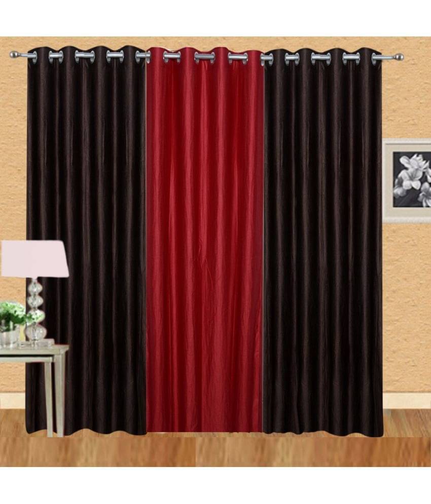 Stella Creations Set of 3 Door Eyelet Curtains Solid Multi Color Stella Creations Set of 3 Door Eyelet Curtains Solid Multi Color