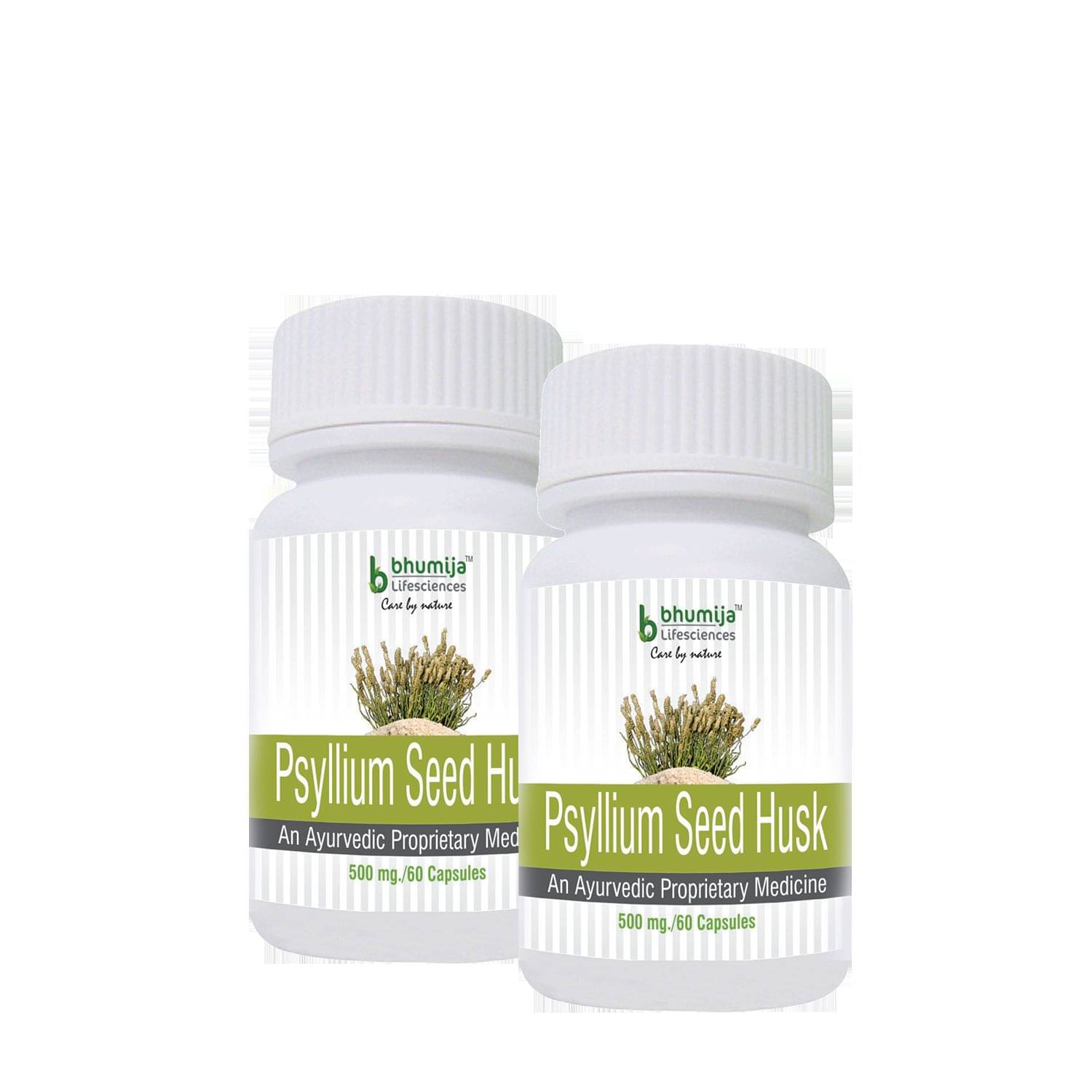 Bhumija Lifesciences Psyllium Seed Husk Capsule 500 mg Unfalvoured Capsule Pack of 2 Bhumija Lifesciences Psyllium Seed Husk Capsule 500 mg Unfalvoured Capsule Pack of 2
