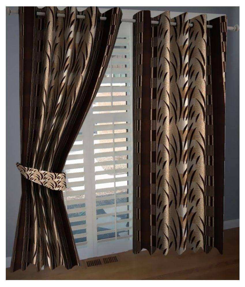 Tanishka Fabs Abstract Semi-Transparent Eyelet Door Curtain 7 ft Pack of 3 -Multi Color Tanishka Fabs Abstract Semi-Transparent Eyelet Door Curtain 7 ft Pack of 3 -Multi Color