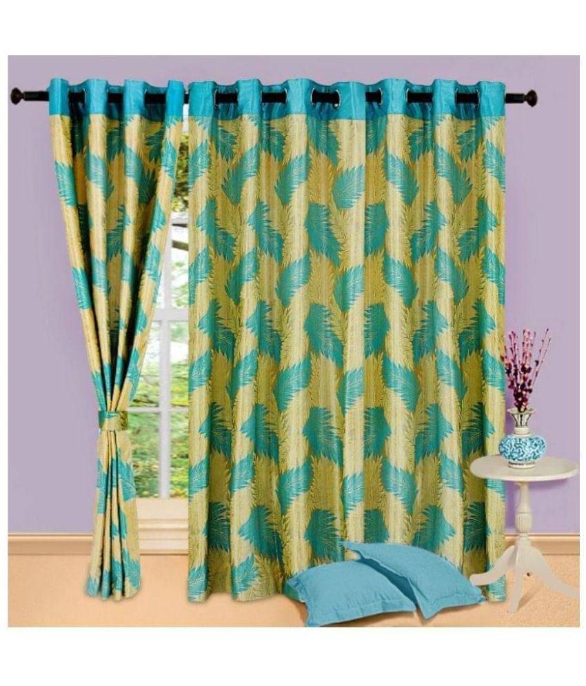 Tanishka Fabs Printed Semi-Transparent Eyelet Door Curtain 7 ft Pack of 4 -Multi Color Tanishka Fabs Printed Semi-Transparent Eyelet Door Curtain 7 ft Pack of 4 -Multi Color