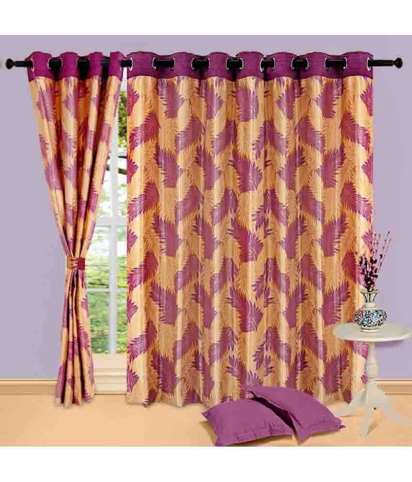 Tanishka Fabs Floral Semi-Transparent Eyelet Door Curtain 7 ft Pack of 2 -Multi Color Tanishka Fabs Floral Semi-Transparent Eyelet Door Curtain 7 ft Pack of 2 -Multi Color