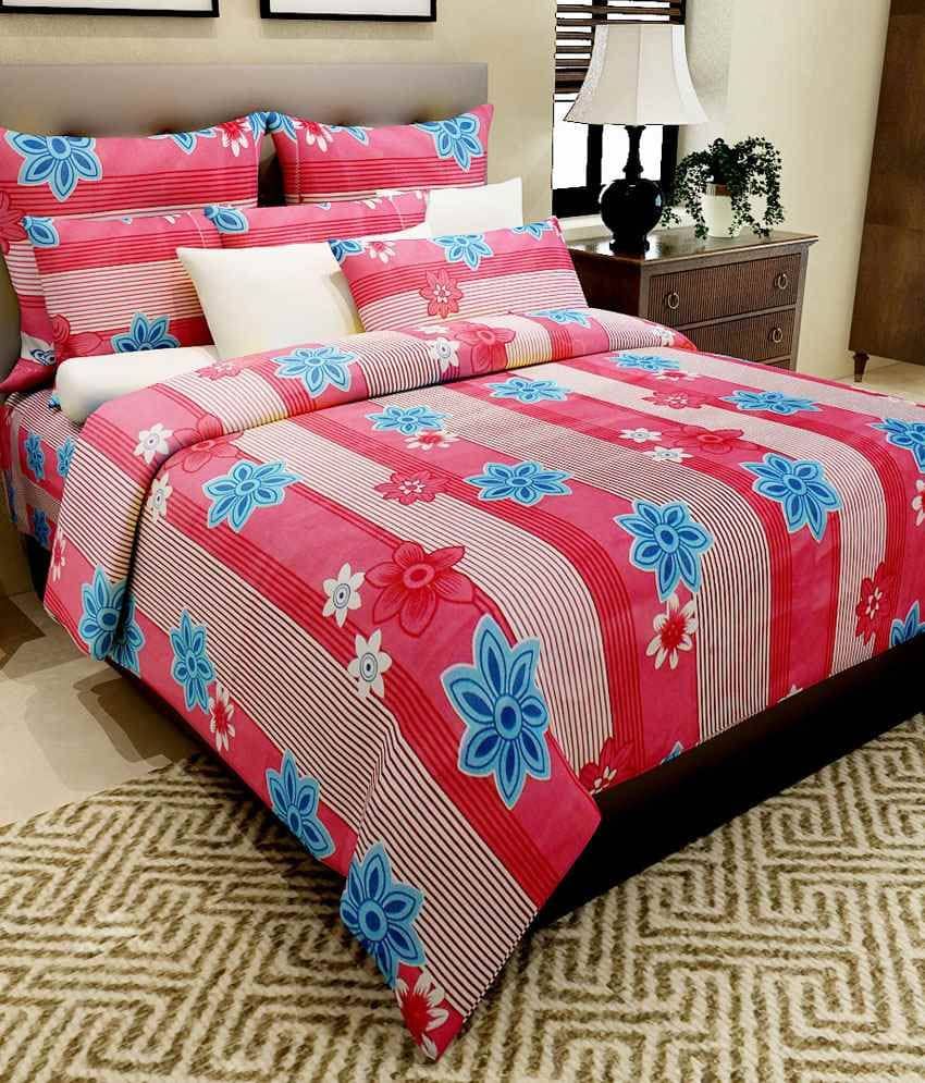 Home Candy Cotton Double Bedsheet ( Multi )