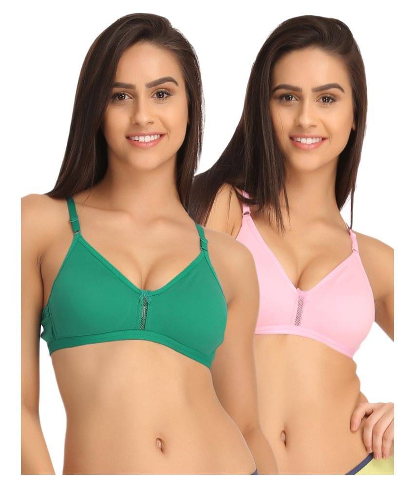     			Clovia Multi Color Cotton T-Shirt/ Seamless Bra