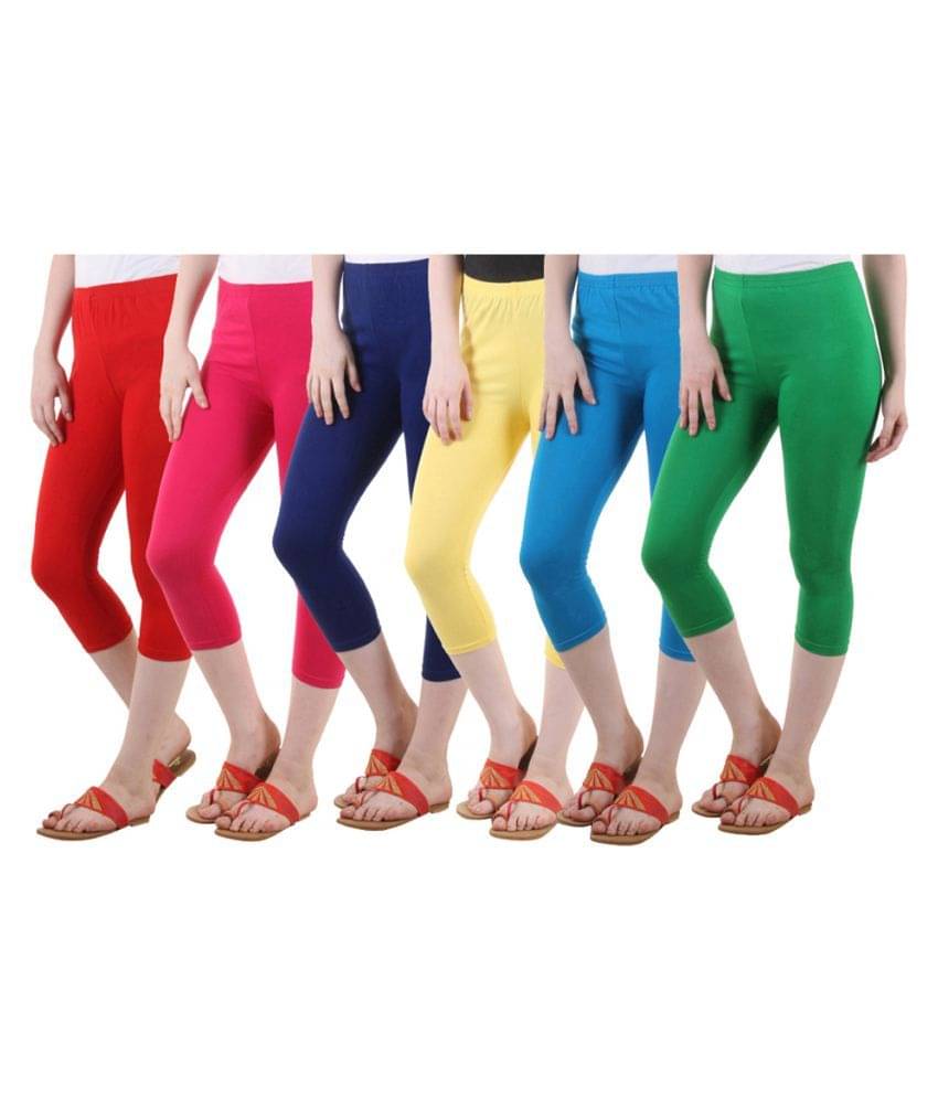     			Diaz Multi Color Cotton Lycra Capris