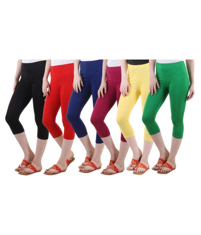     			Diaz Multi Color Cotton Lycra Capris