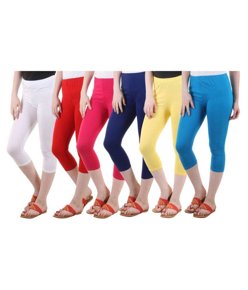     			Diaz Multi Color Cotton Lycra Capris