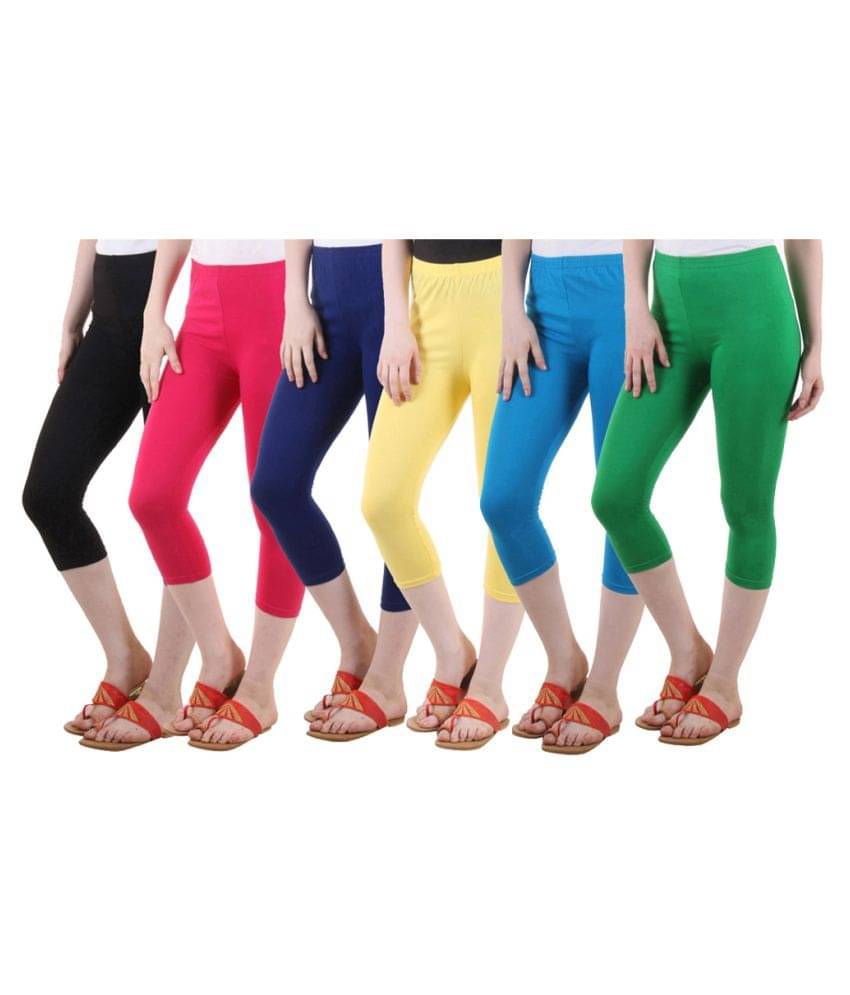     			Diaz Multi Color Cotton Lycra Capris
