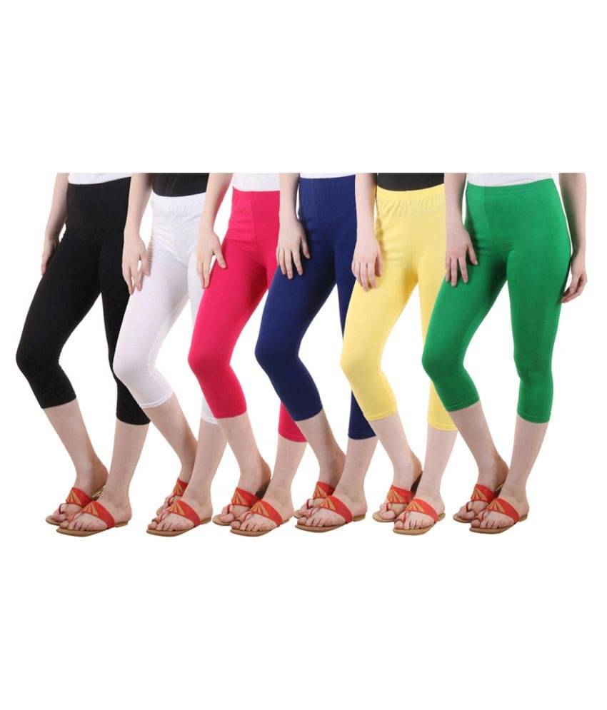     			Diaz Multi Color Cotton Lycra Capris