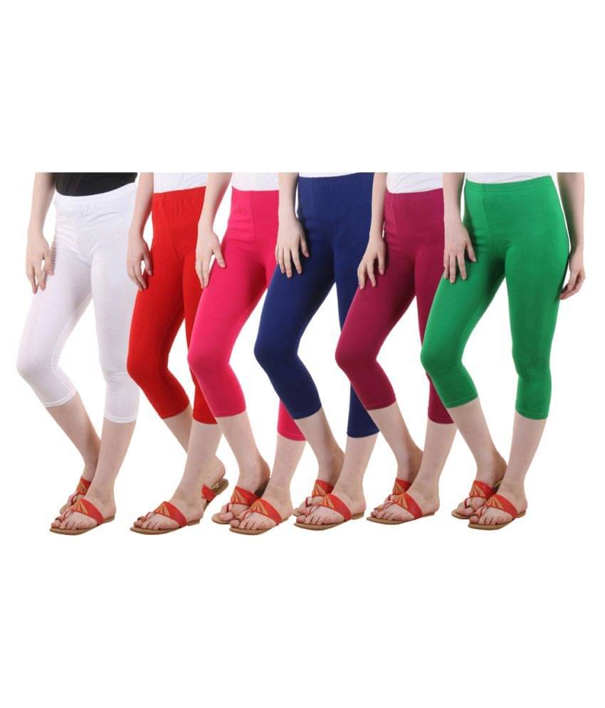    			Diaz Multi Color Cotton Lycra Capris