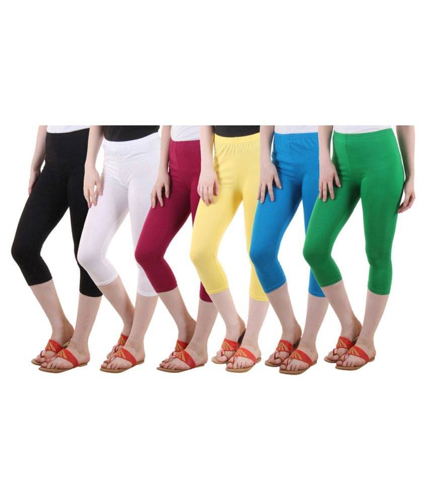     			Diaz Multi Color Cotton Lycra Capris