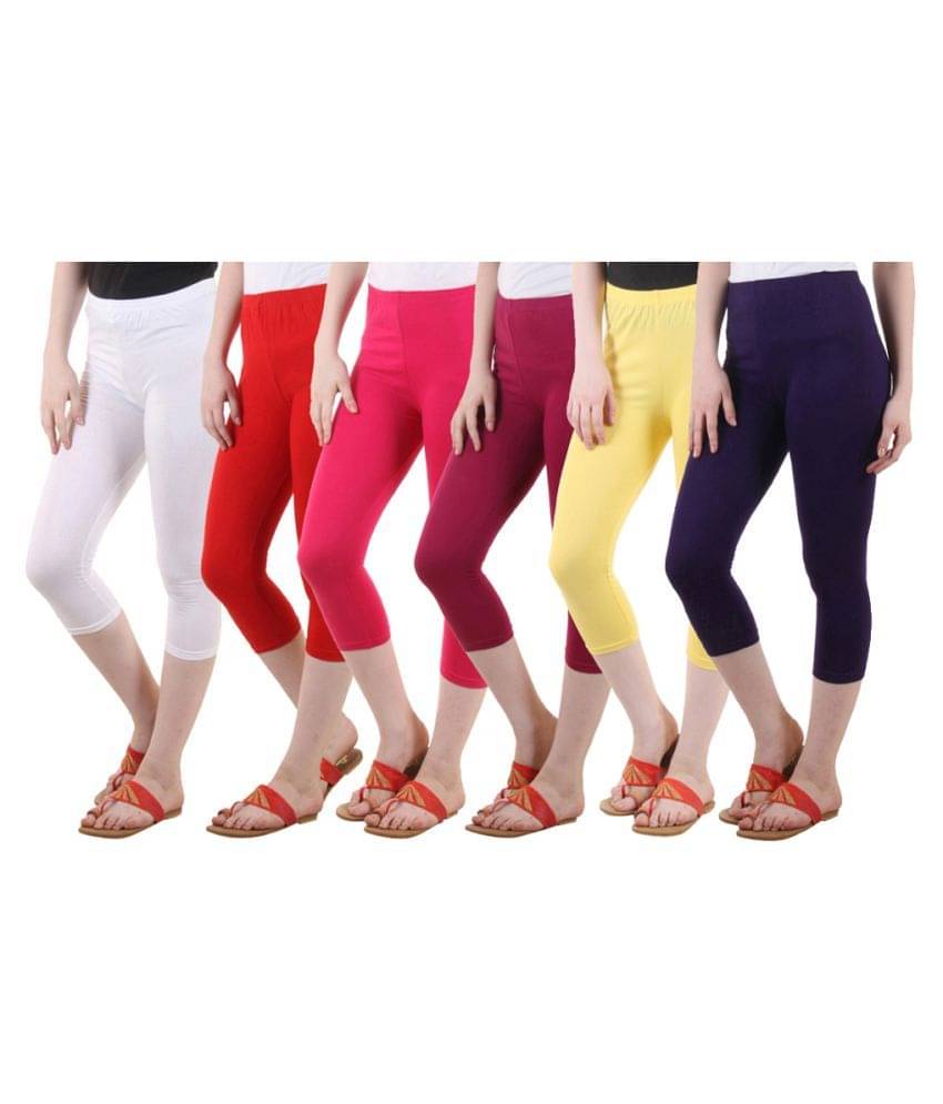     			Diaz Multi Color Cotton Lycra Capris