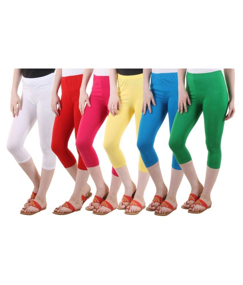     			Diaz Multi Color Cotton Lycra Capris