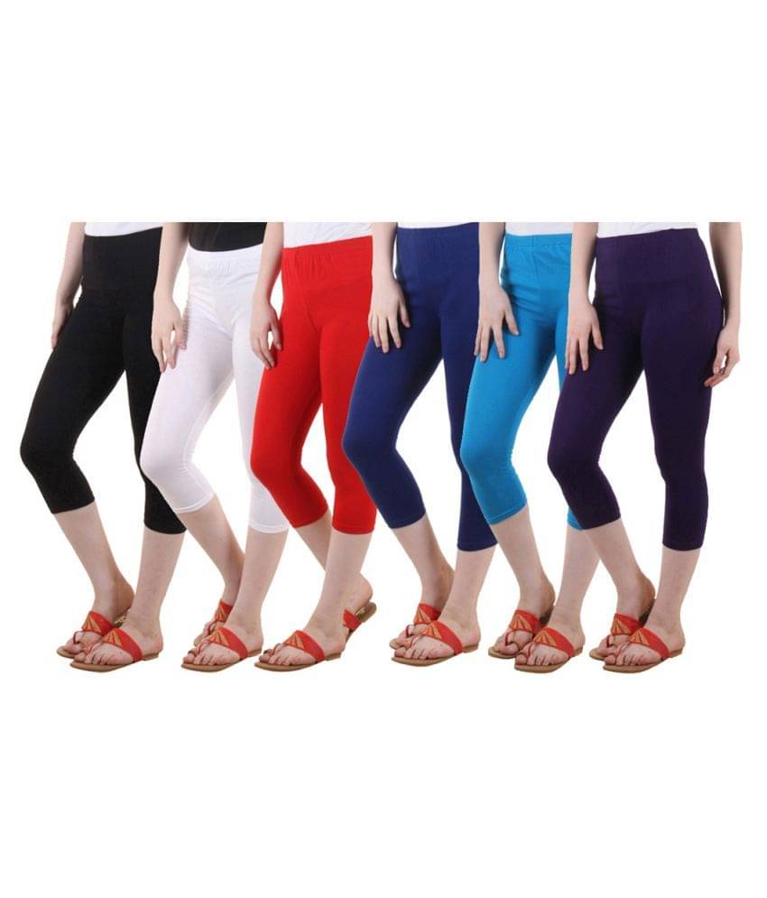     			Diaz Multi Color Cotton Lycra Capris