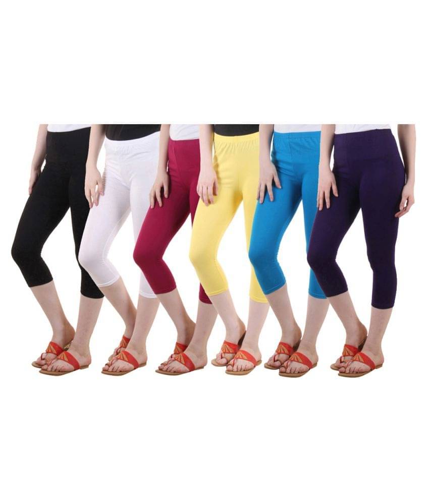     			Diaz Multi Color Cotton Lycra Capris
