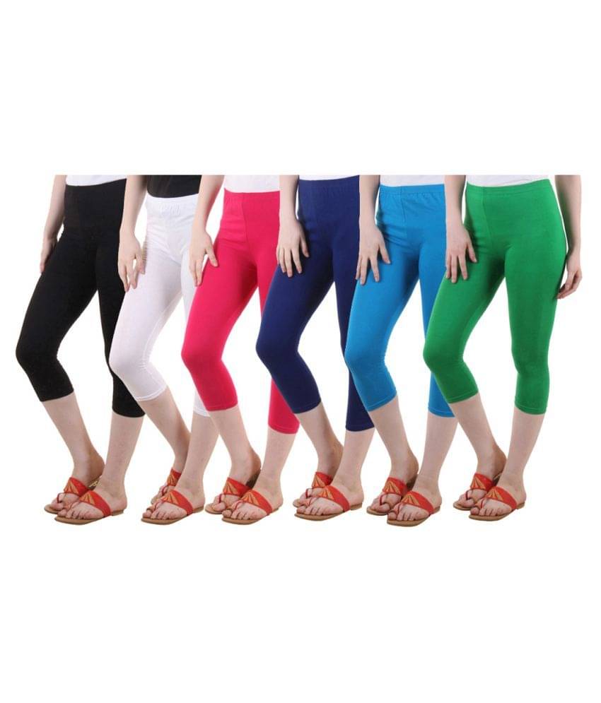     			Diaz Multi Color Cotton Lycra Capris