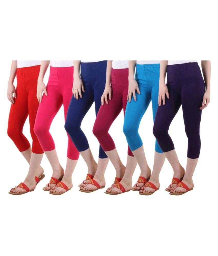     			Diaz Multi Color Cotton Lycra Capris