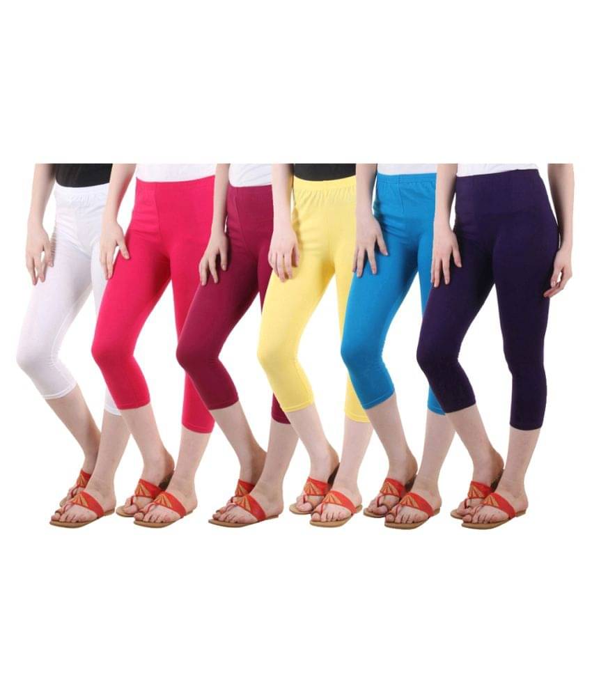     			Diaz Multi Color Cotton Lycra Capris