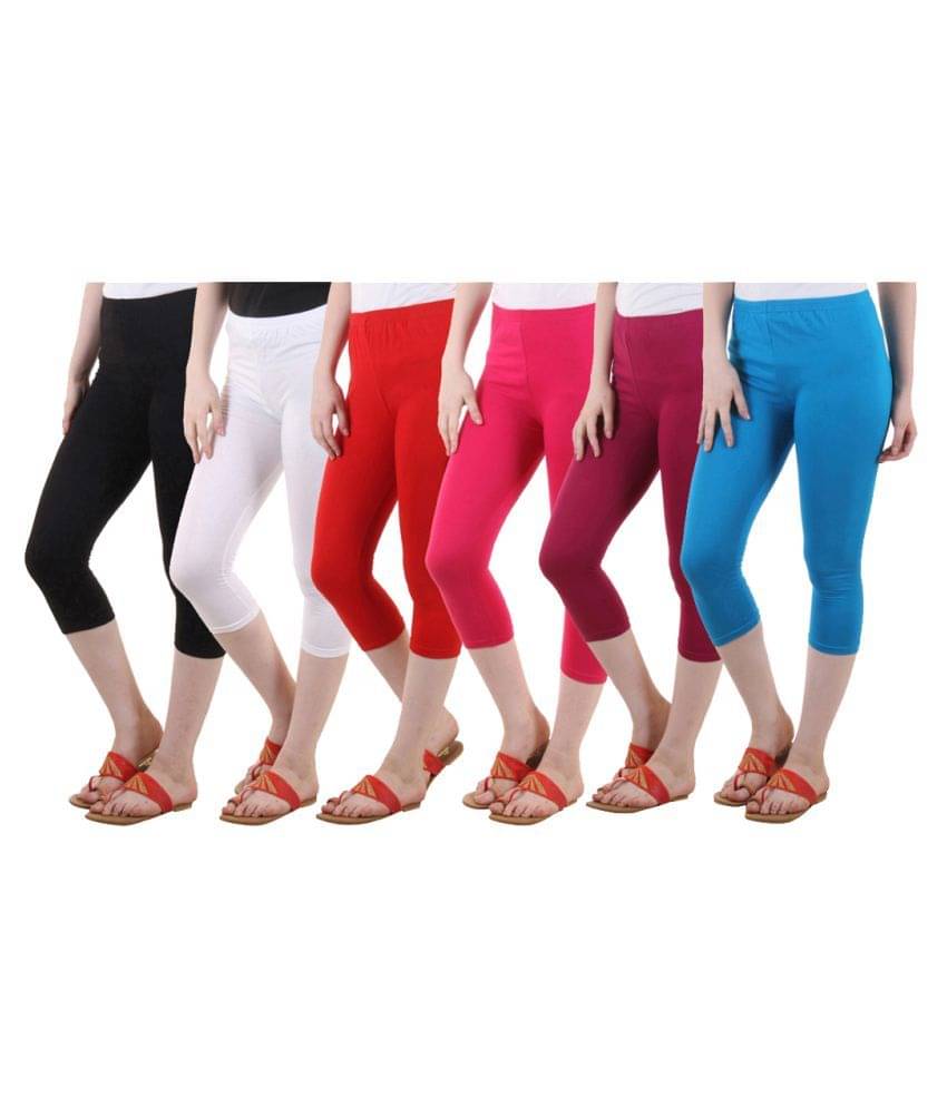     			Diaz Multi Color Cotton Lycra Capris