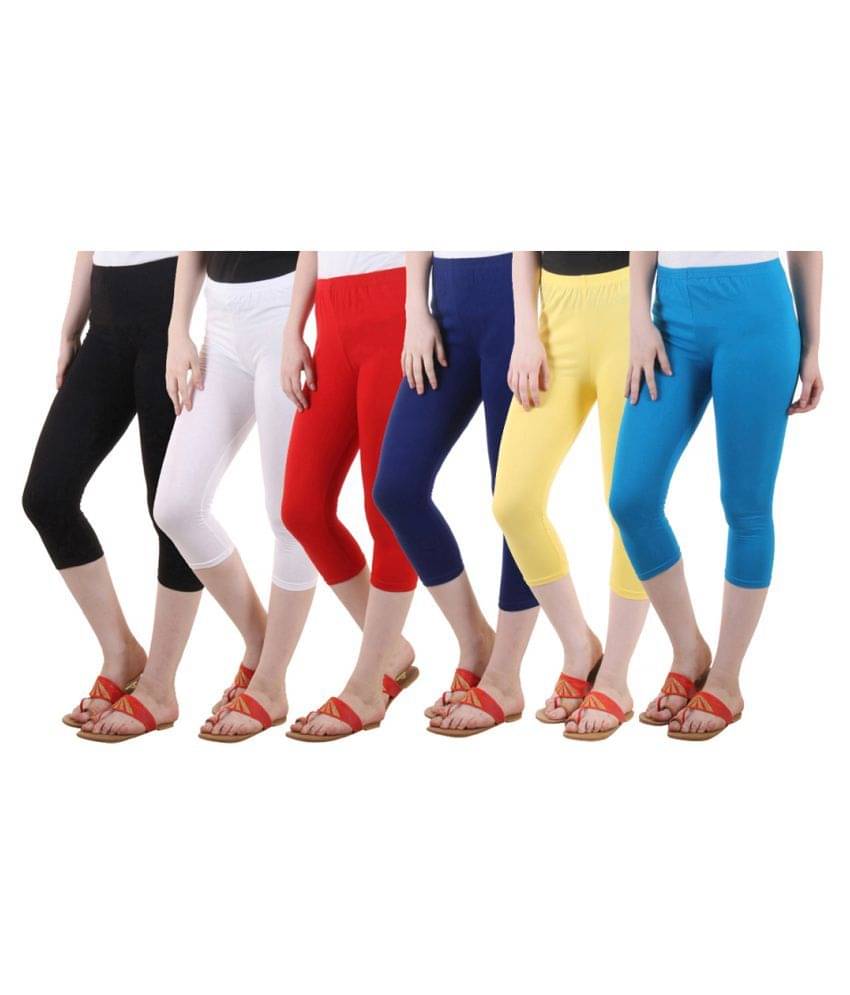    			Diaz Multi Color Cotton Lycra Capris